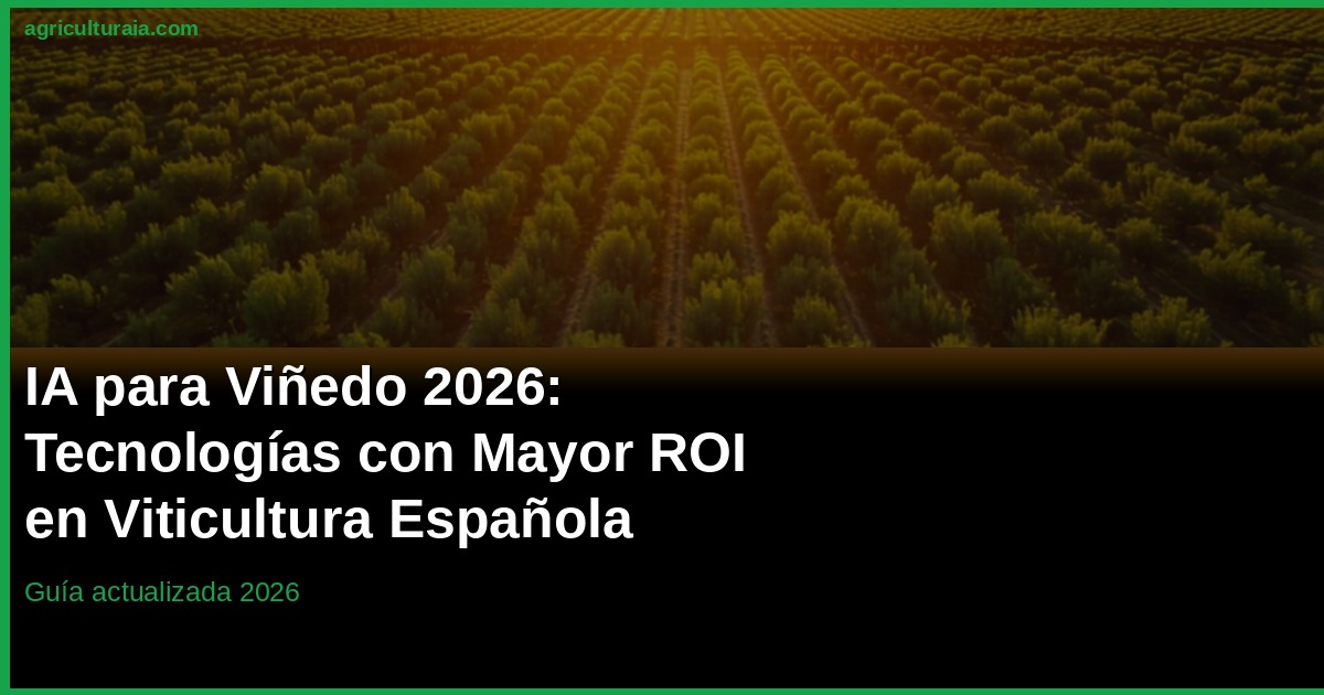 IA en el Viñedo 2026: Tecnologías, ROI y Viticultura España