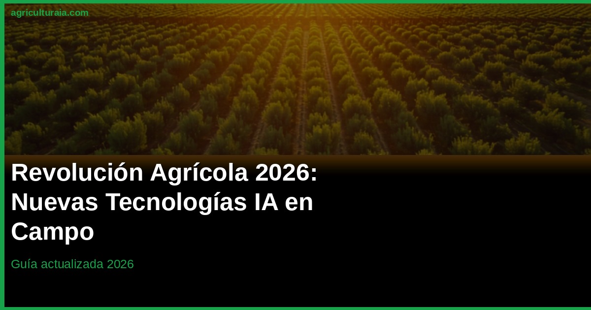 Revolución Agrícola 2026: Nuevas Tecnologías con IA