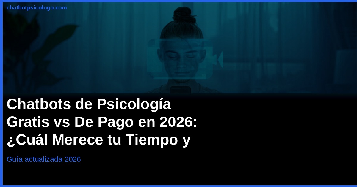 Chatbots Psicología Gratis vs Pago 2026: Comparativa