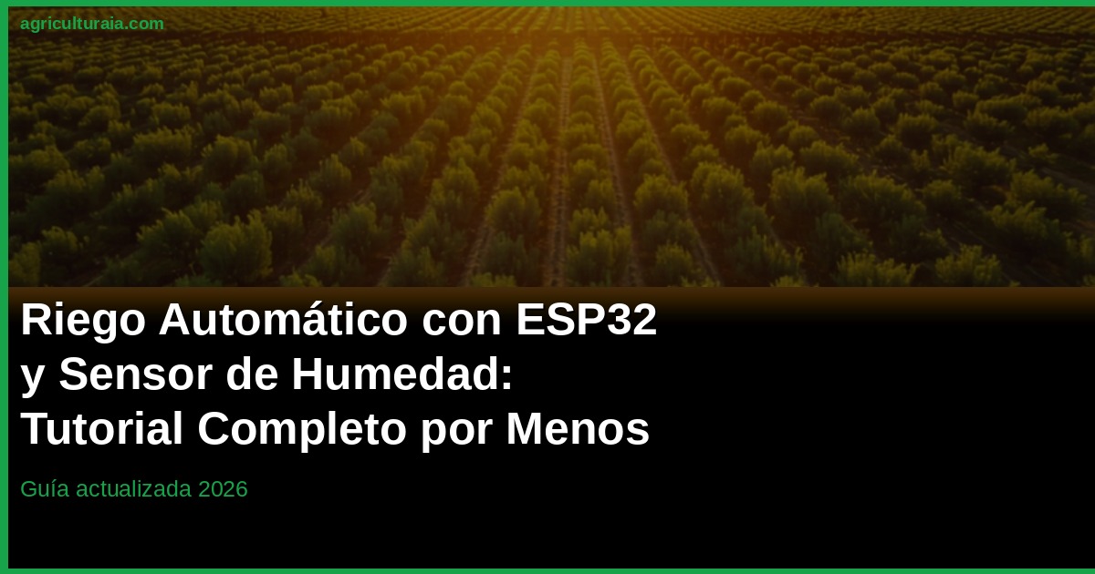 Riego Automático con ESP32 y Sensor de Humedad: Tutorial Completo por Menos de Cincuenta Euros