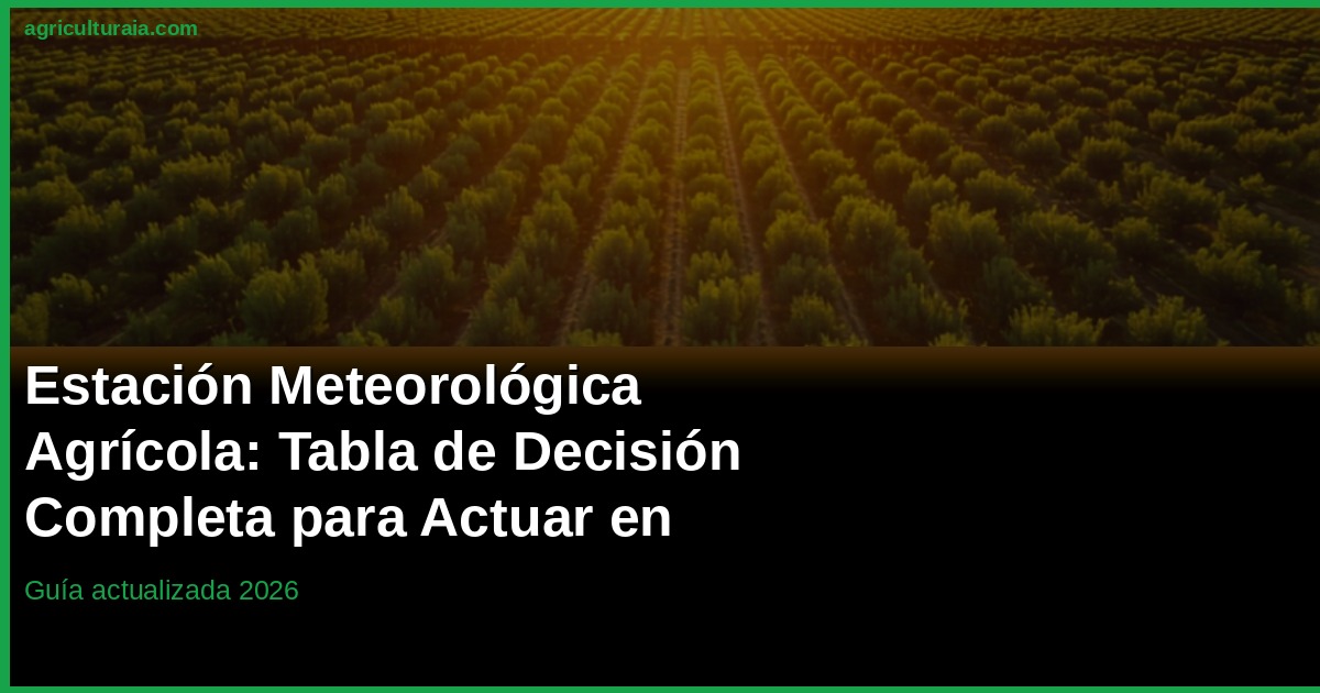 Elegir Estación Meteorológica Agrícola 2026: Tabla Decisión