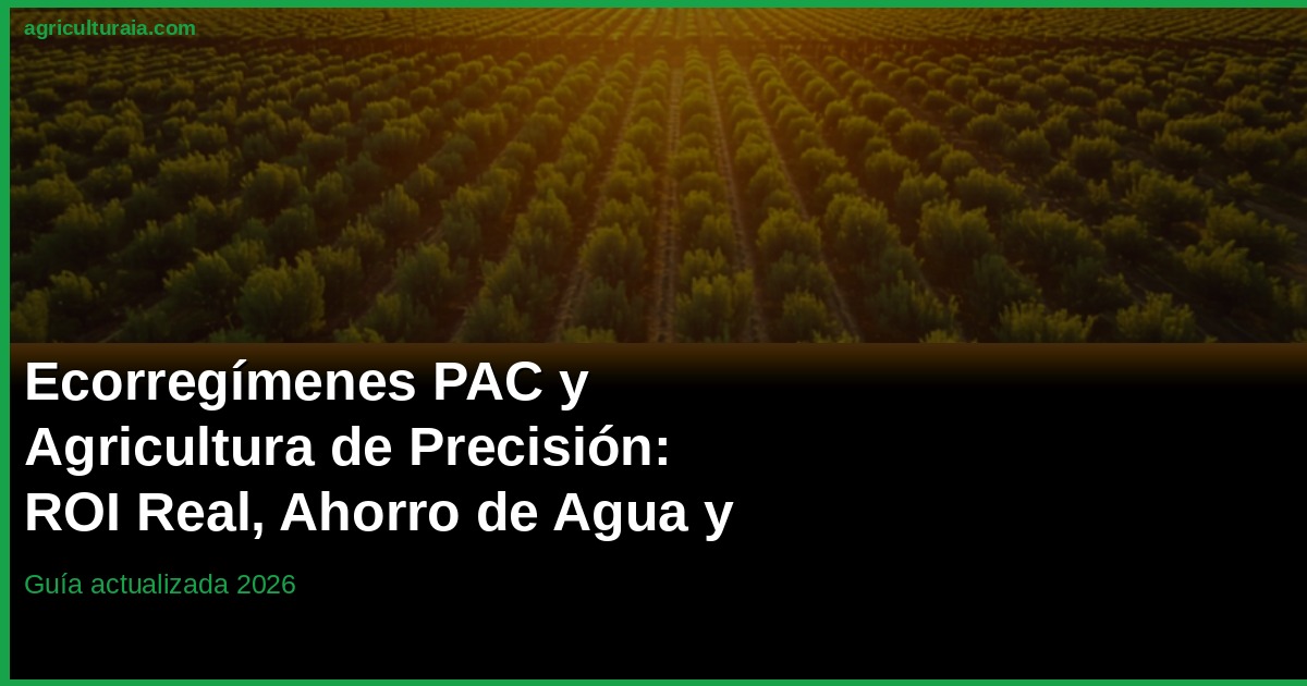 Ecoregímenes PAC y AgTech 2026: Maximiza tu ROI
