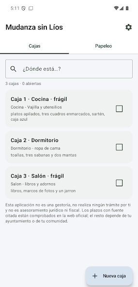 Captura oficial de Mudanza sin Líos IA para Android
