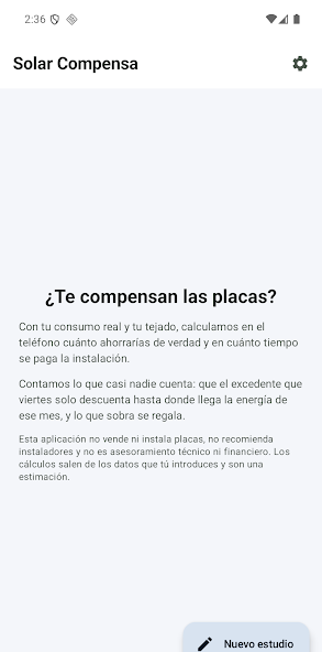 Captura oficial de Solar Compensa IA para Android