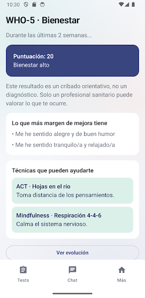Captura oficial de Test Emocional IA para Android